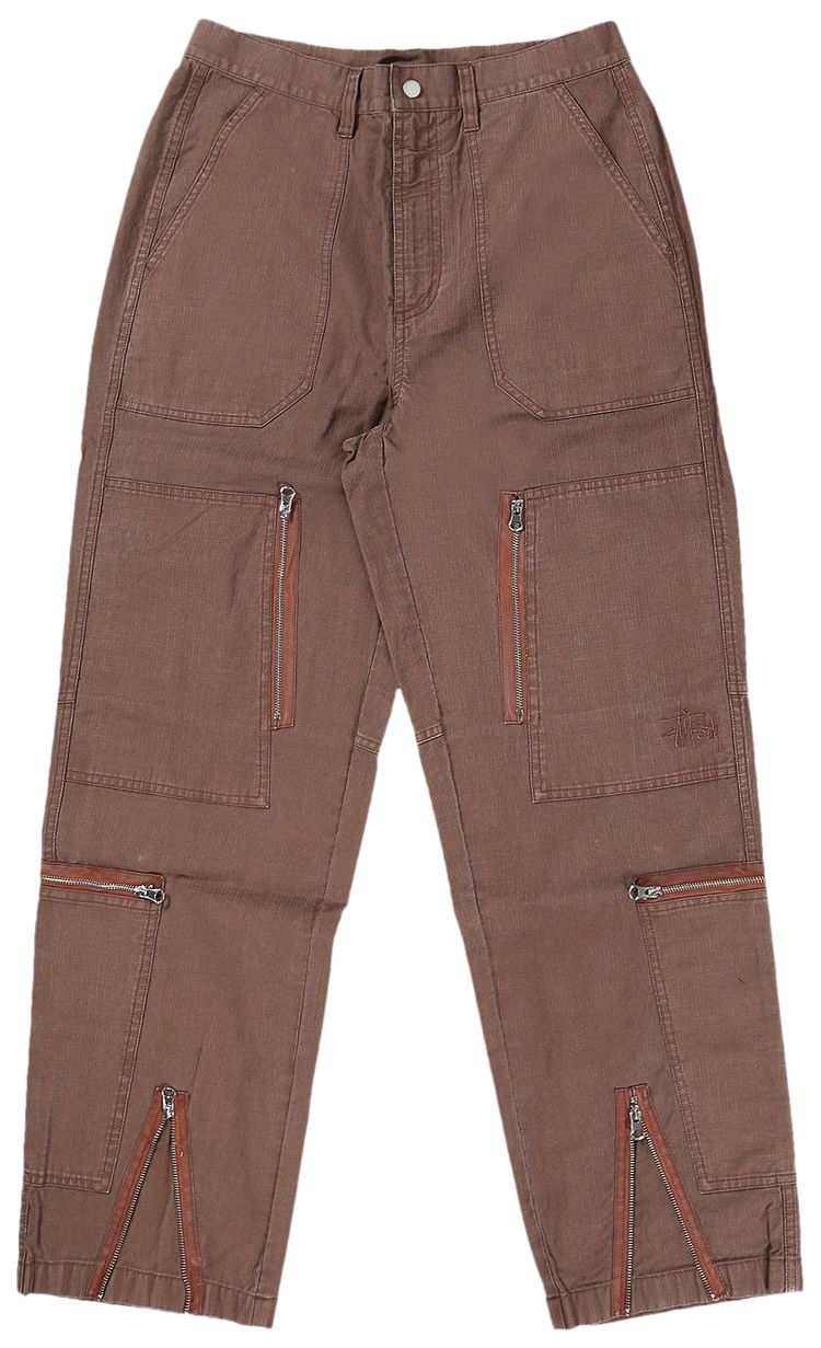 Stussy Pigment Dyed Ripstop Flight Pants Brown