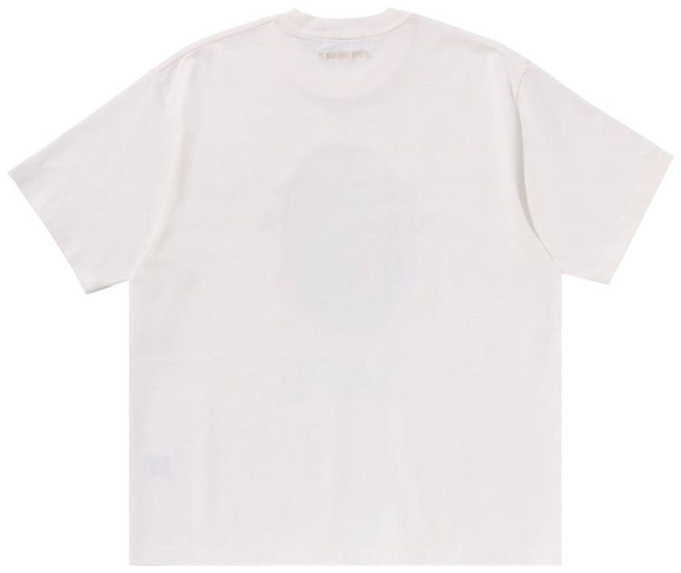 BAPE Garment Dye Rhinestone Ape Head Relaxed Fit Tee Ivory