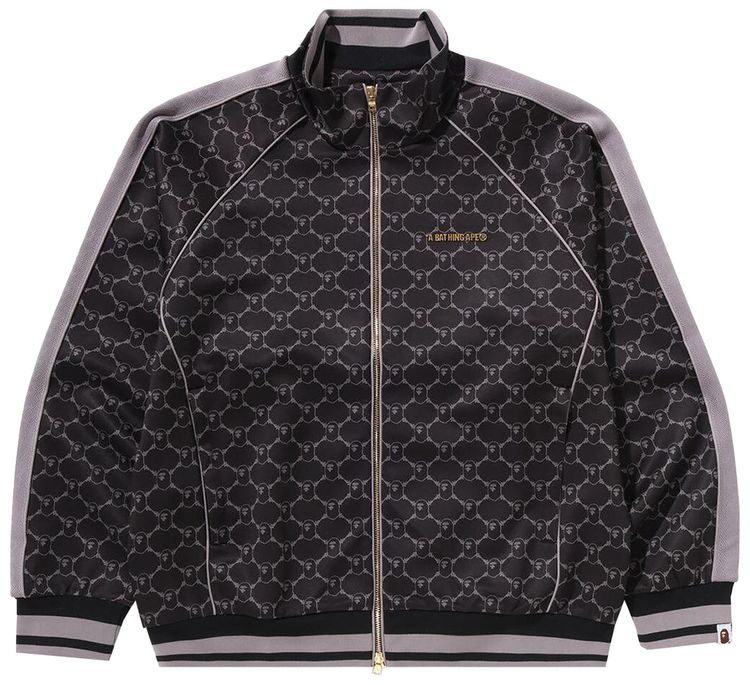 BAPE College Monogram Logo Relaxed Fit Track Jacket Black