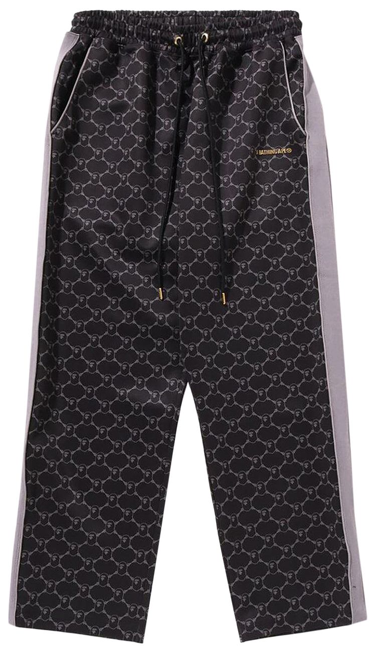 BAPE College Monogram Relaxed Fit Pants Black