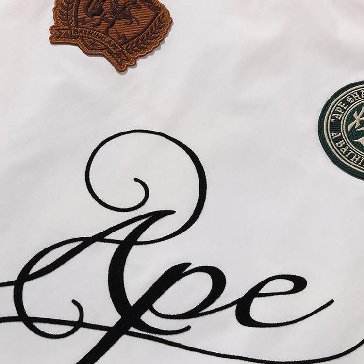 BAPE Multi Logo Relaxed Fit Pullover White