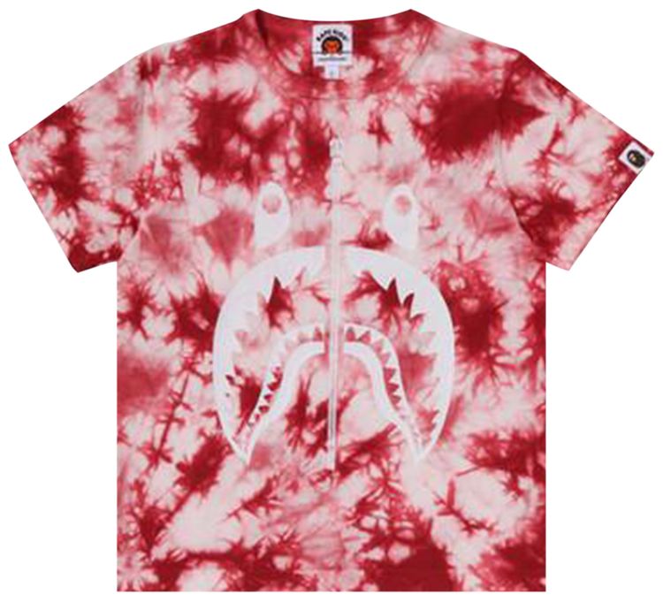 BAPE Kids Shark Tie Dye Tee Red