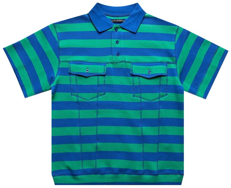 Aris Tatalovich Stripe Trucker Polo Blue