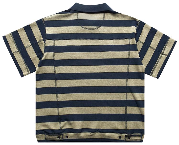 Aris Tatalovich Stripe Trucker Polo Green