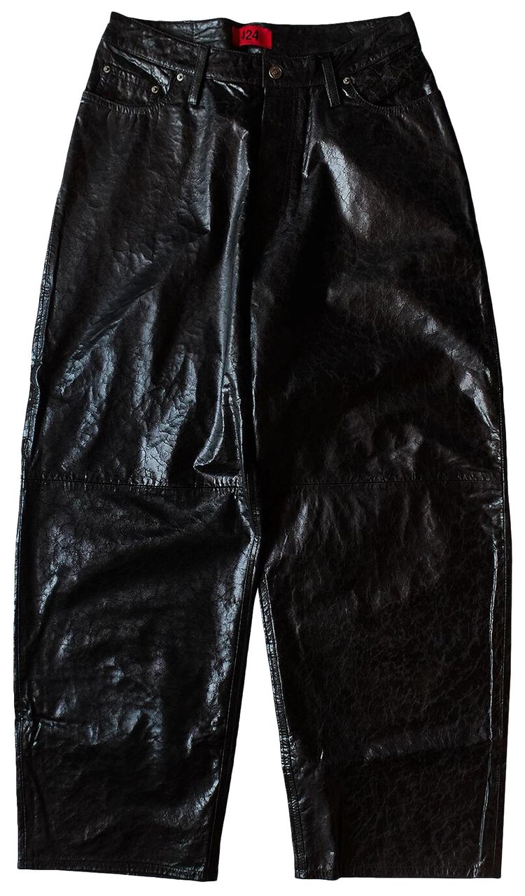424 Big Daddy Leather Pant Black