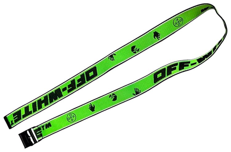 Off White New Logo Industrial Belt Fluorescent Green