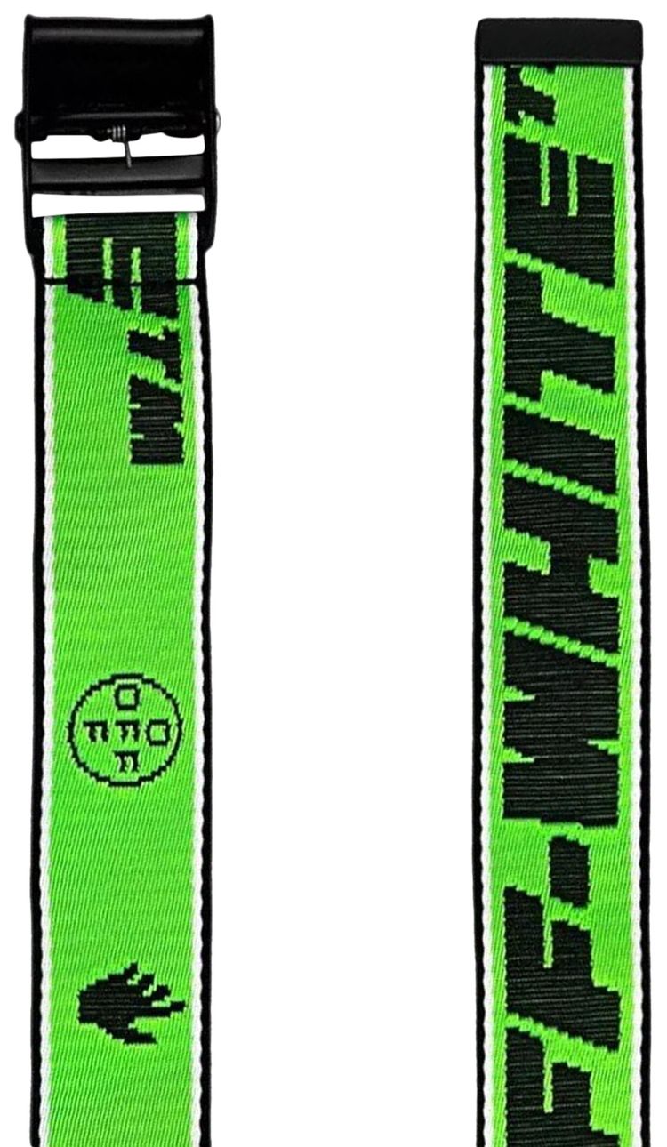 Off White New Logo Industrial Belt Fluorescent Green