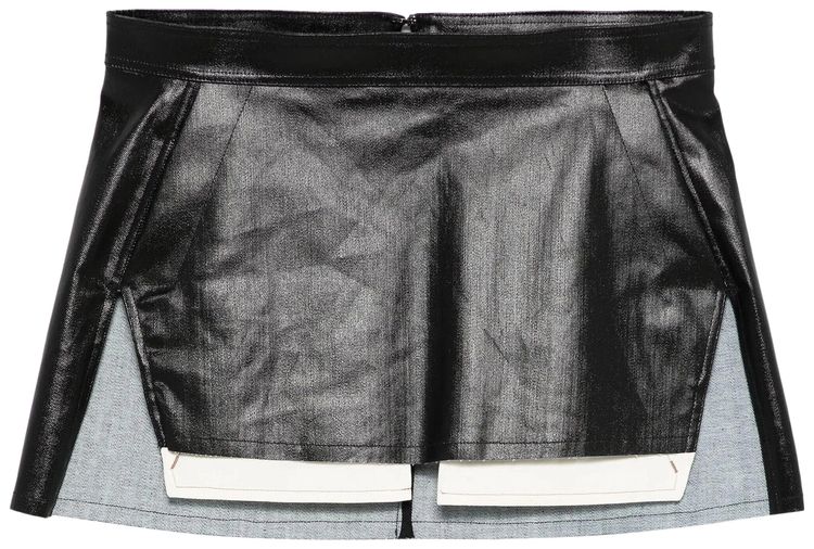 Rick Owens Denim Fog Cut Off Mini Skirt Black