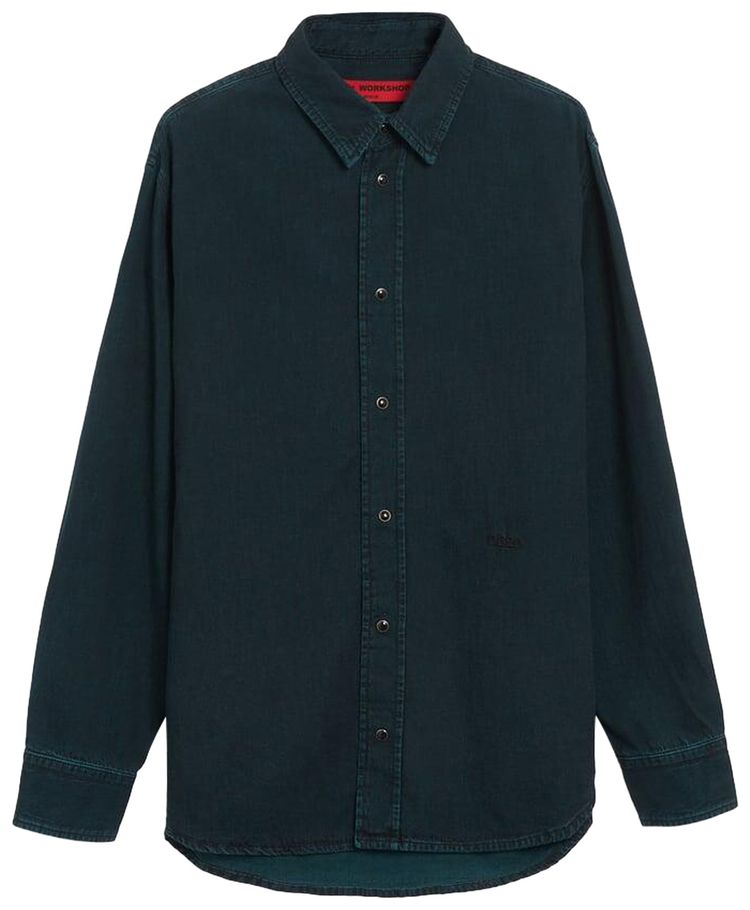 032C Goya Denim Shirt Overdyed Sea Green