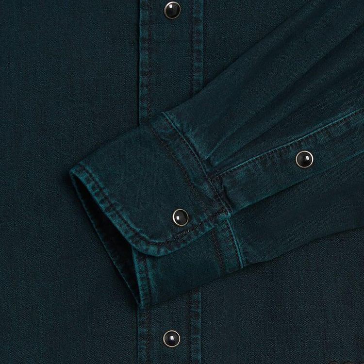 032C Goya Denim Shirt Overdyed Sea Green