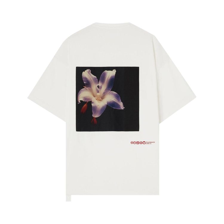 OAMC Peacemaker Dark Flower Short Sleeve T Shirt Snow White