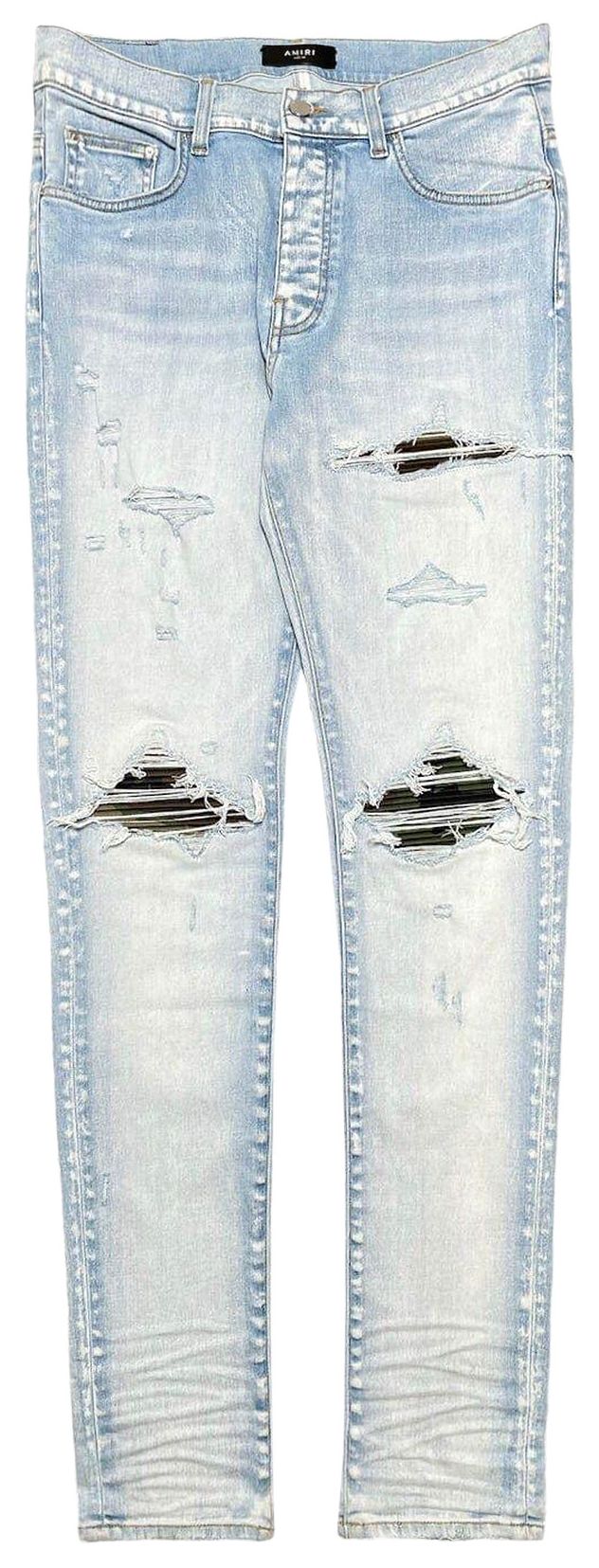 Amiri MX1 Tie Dye Camo Jeans Light Indigo