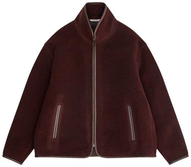 Auralee Double Cloth Heavy Wool Pile Zip Blouson Beige