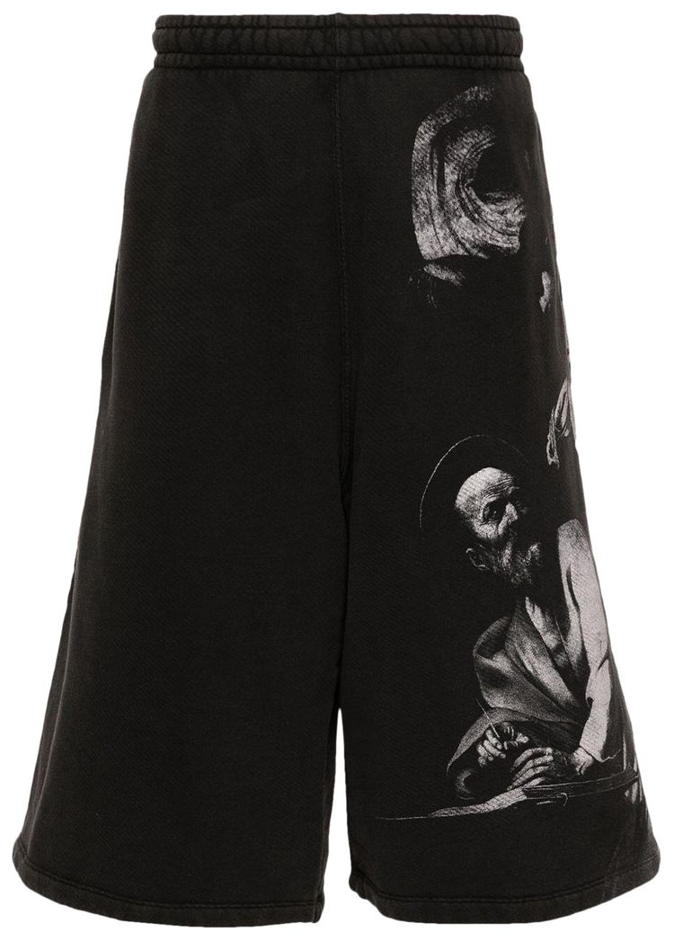 Off White S Matthew Cotton Track Shorts Black