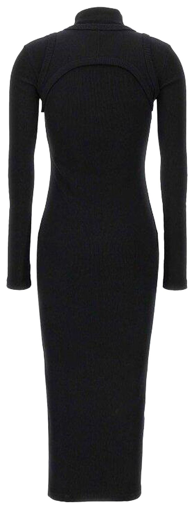 Off White Off Stamp Ribbed Midi Dress Black