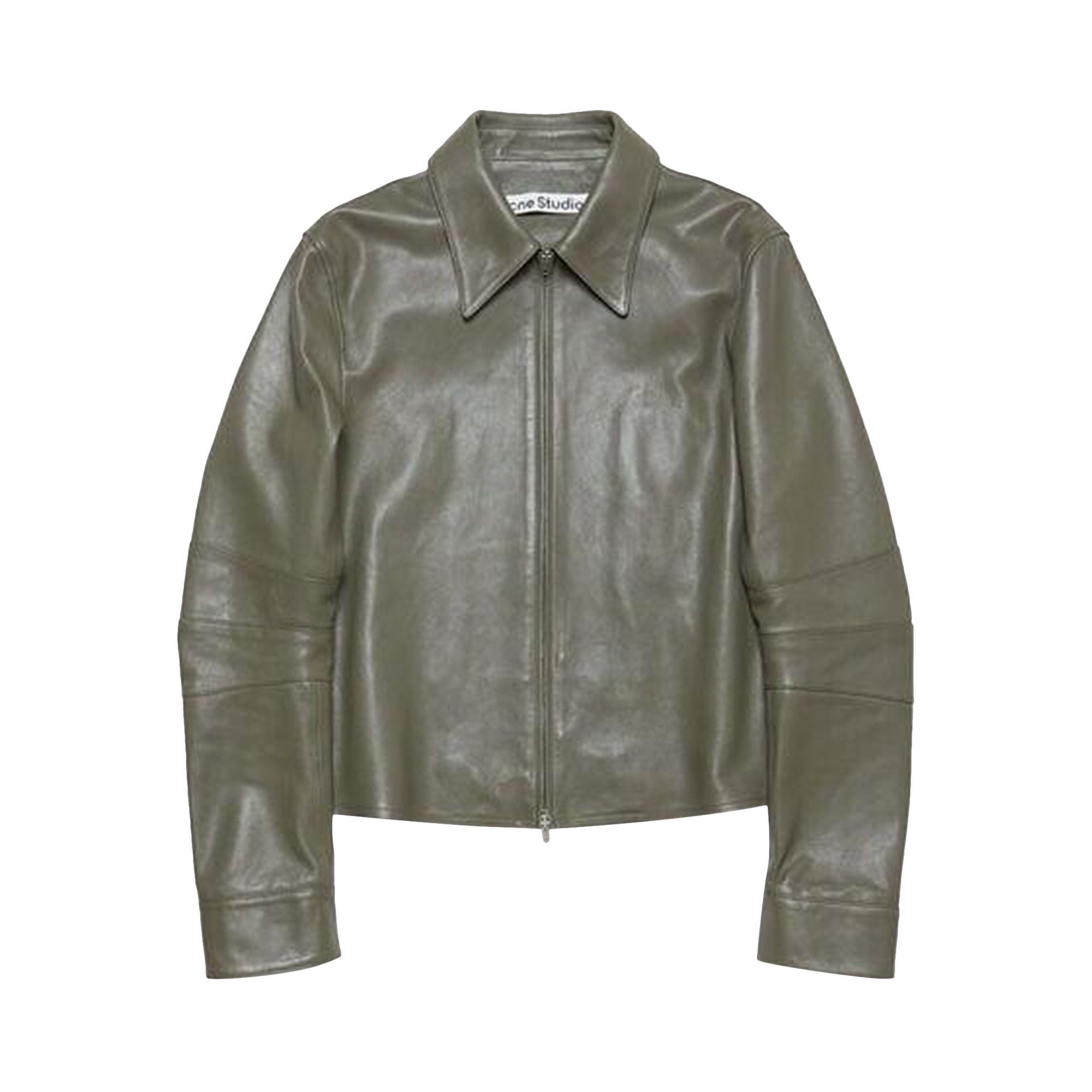 ★Acne Studios★BI0169 ABB DUSTY GREEN Acne Studios - Leather jacket - Dusty green
