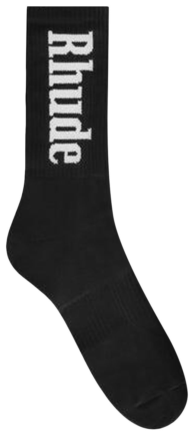 Rhude Vertical Logo Sock BlackWhite