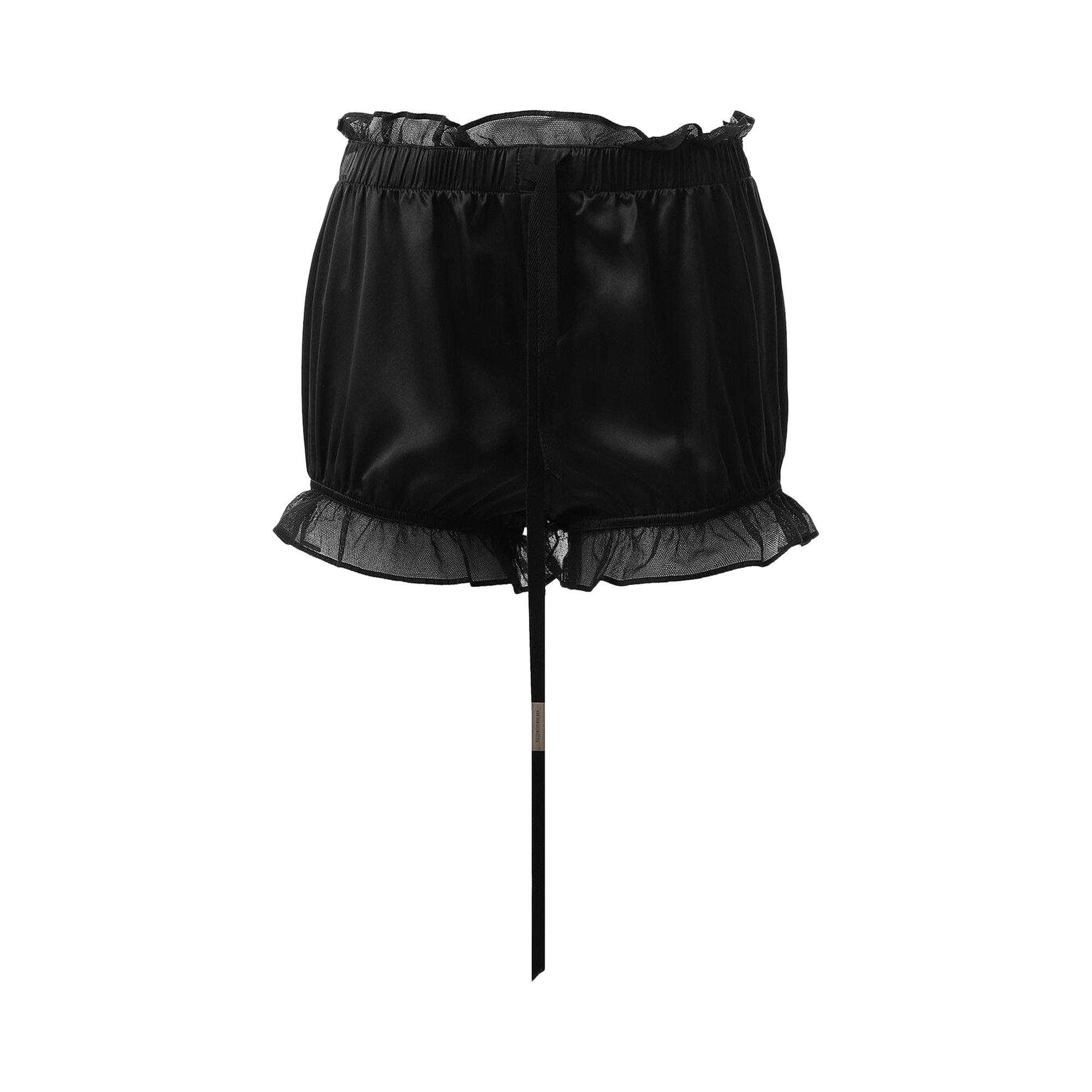Buy Ann Demeulemeester Boxer Shorts With Tulle Trim 'Black' - 2402