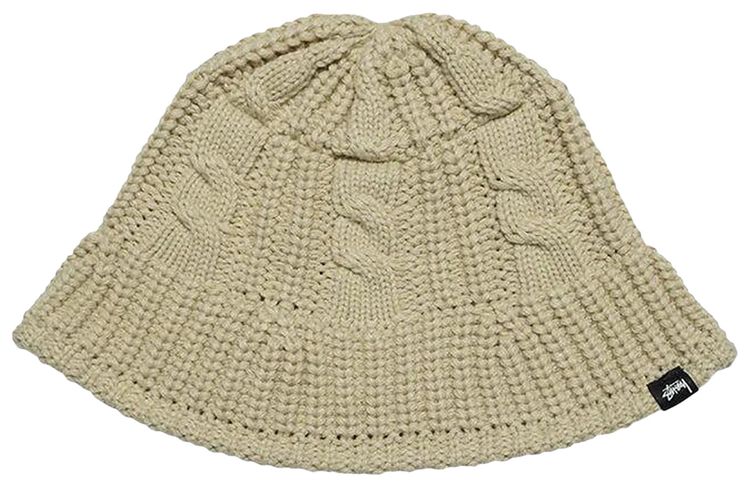 Stussy Cable Knit Bucket Hat Oat