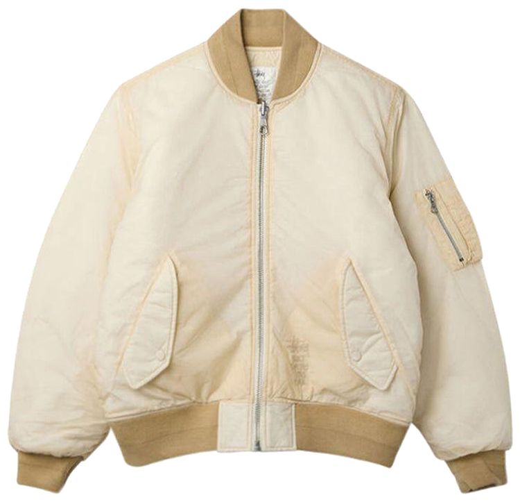 Stussy Quilted Bomber Jacket Cream