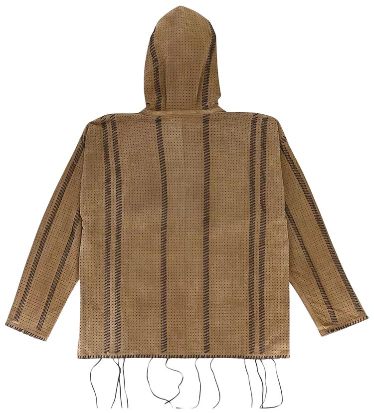 Amiri Perforated Leather Jacket MinkCharcoal