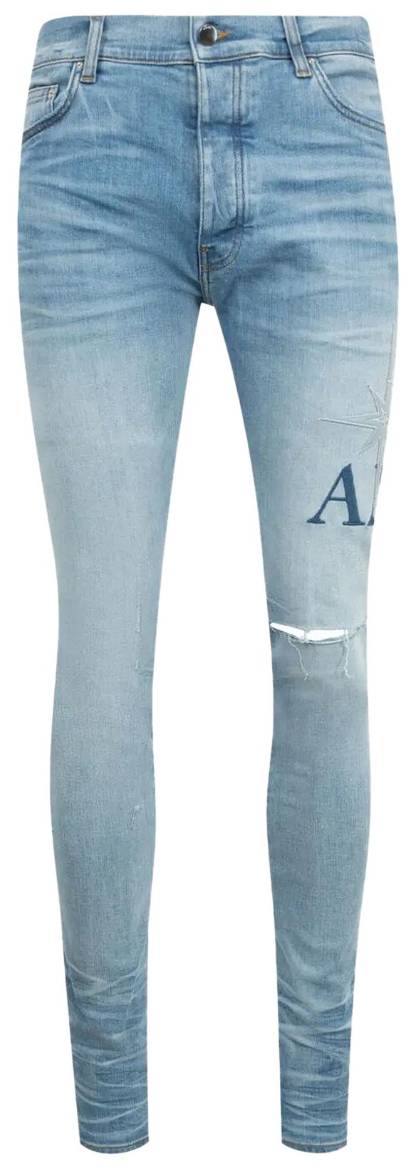 Amiri Starburst Applique Skinny Jean Perfect Indigo
