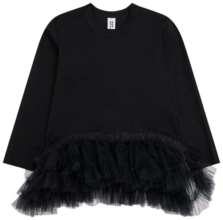 Comme des Garcons Noir Mesh Insert Long Sleeve Top Black