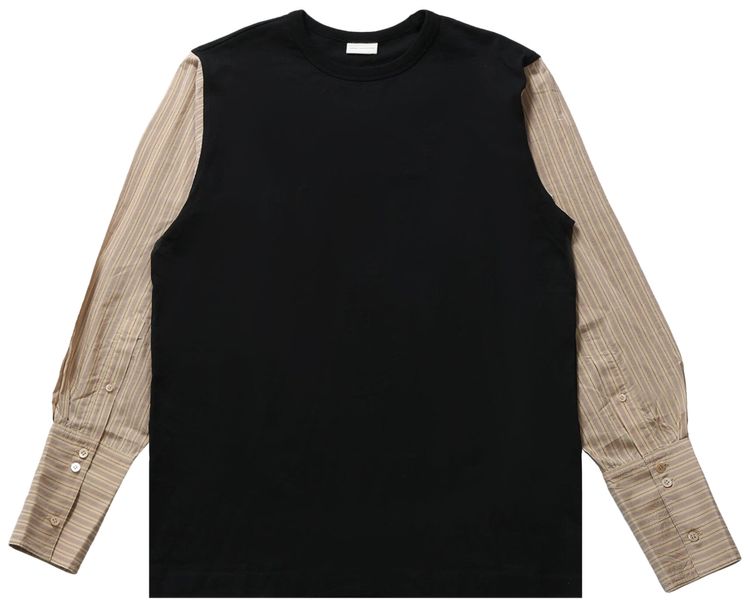 Dries Van Noten Contrast Sleeves Tee Black