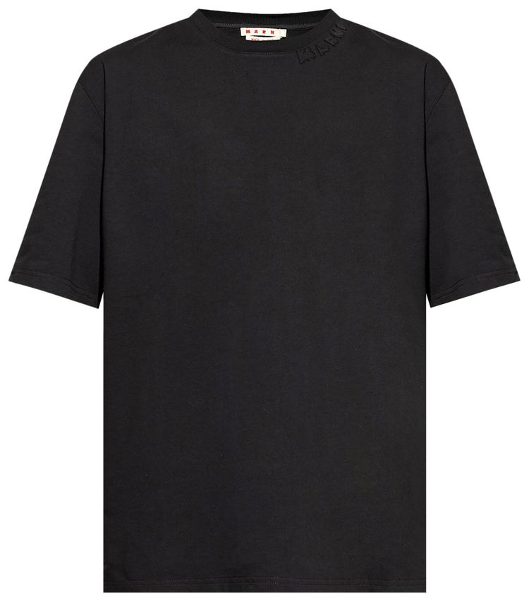 Marni Neck Logo T Shirt Black