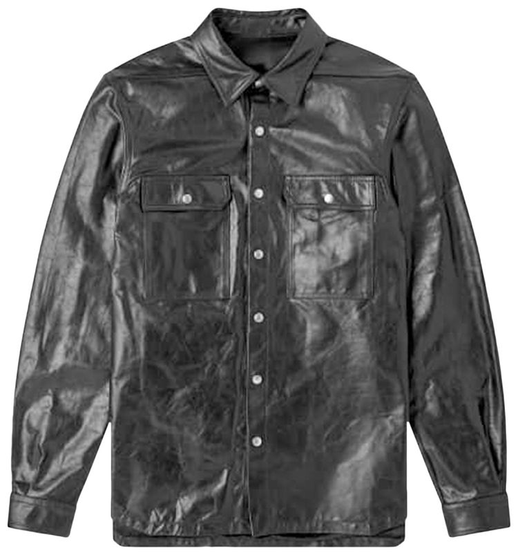 Rick Owens Leather Outershirt Black