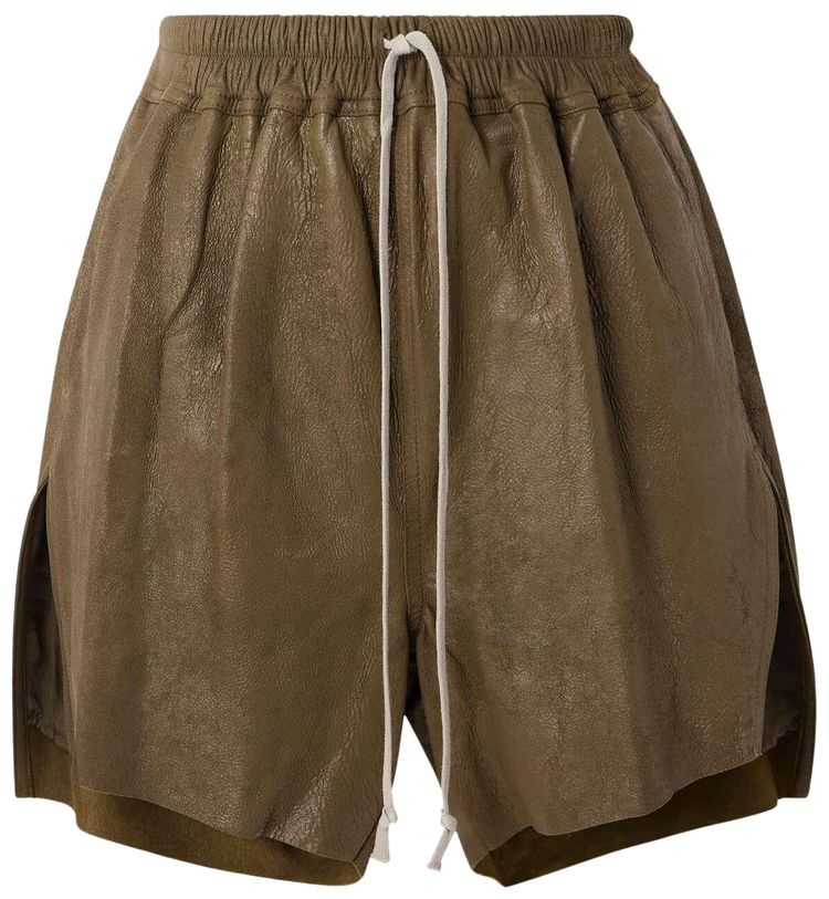 Rick Owens Leather Boxer Shorts Dust