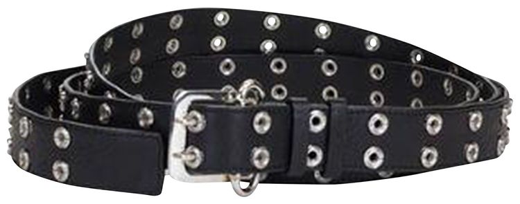 Ambush Long Grommet Leather Belt Black