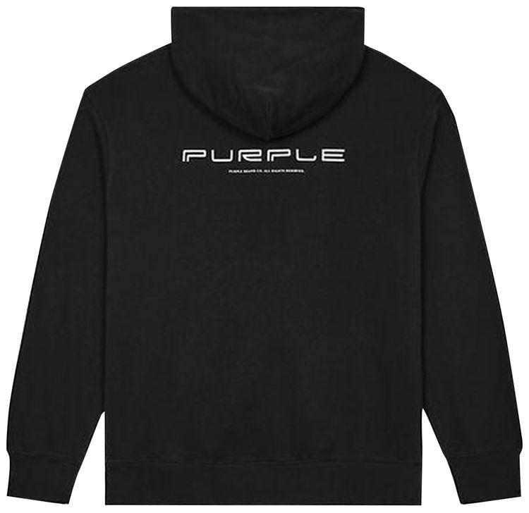 PURPLE BRAND French Terry Pullover Hoodie Black