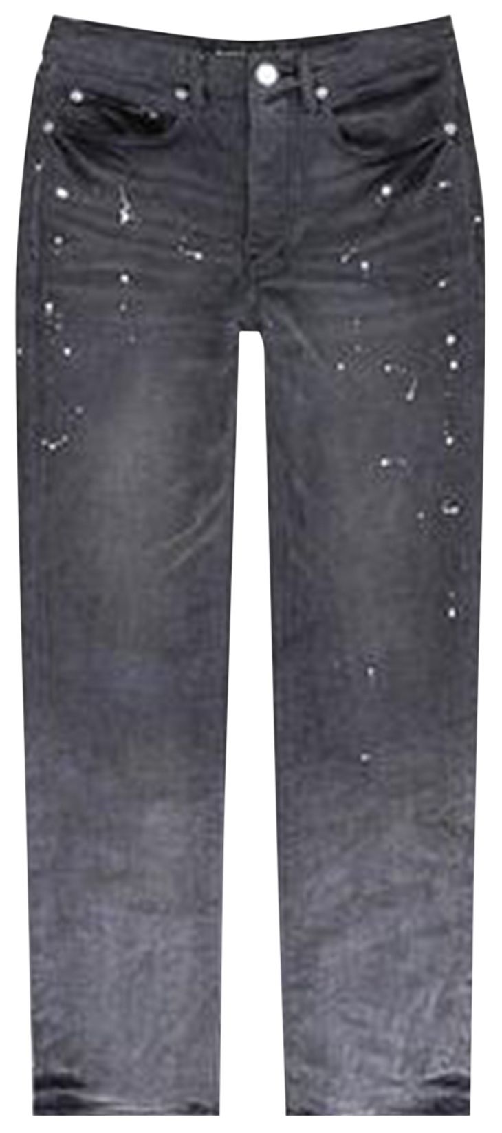 PURPLE BRAND Faded White Paint Skinny Jeans Black