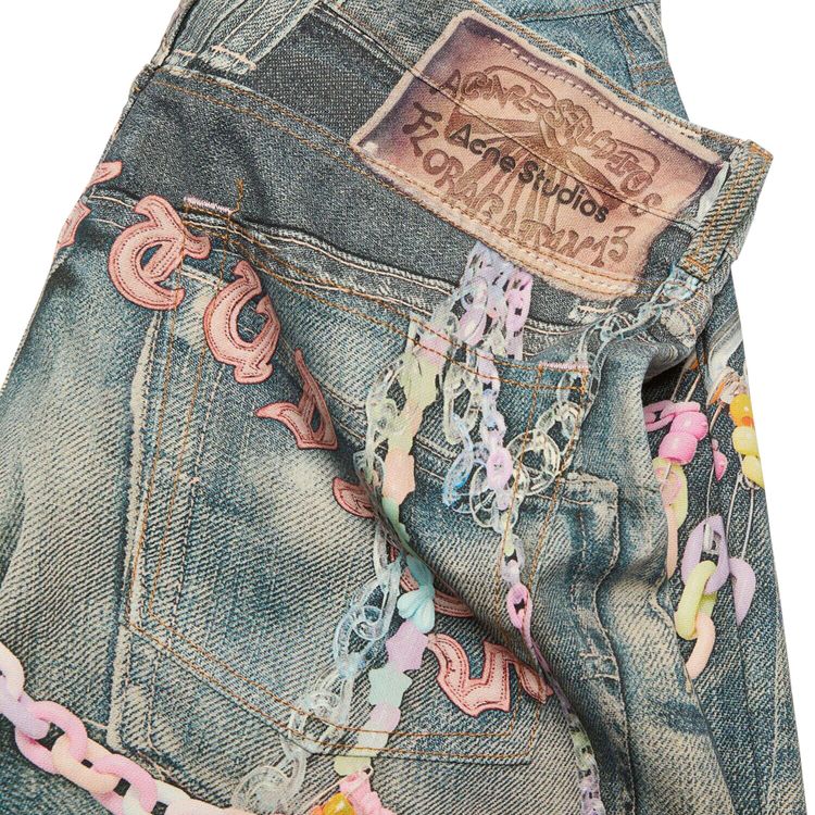 Acne Studios Denim Loose Fit Shorts Mid Blue