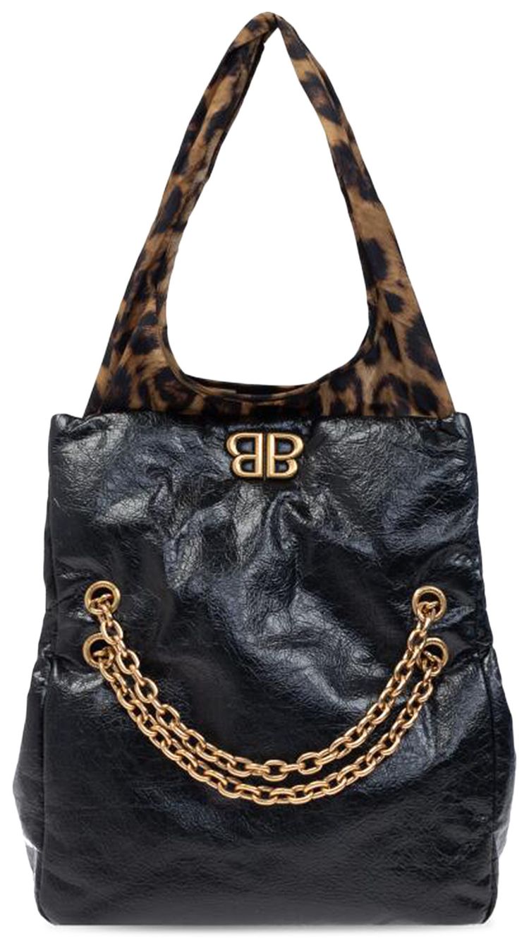 Balenciaga Monaco Chain Bag BlackLeopard