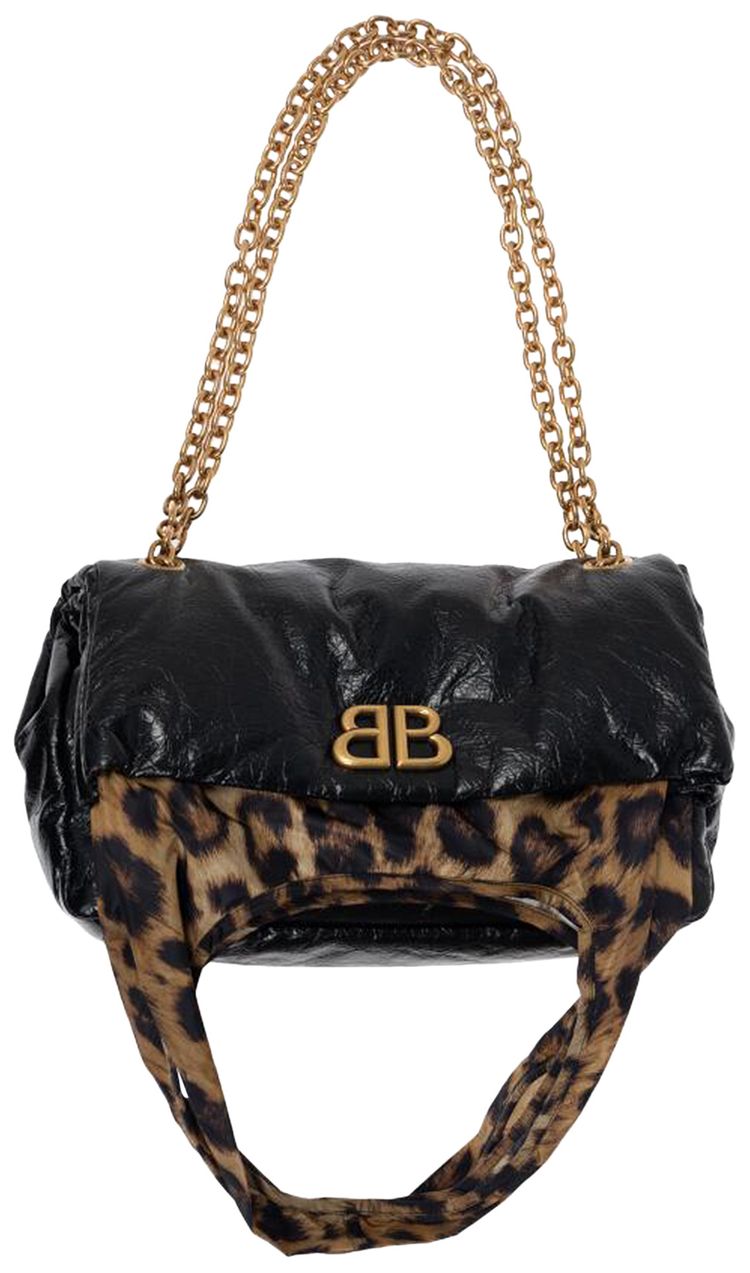 Balenciaga Monaco Chain Bag BlackLeopard