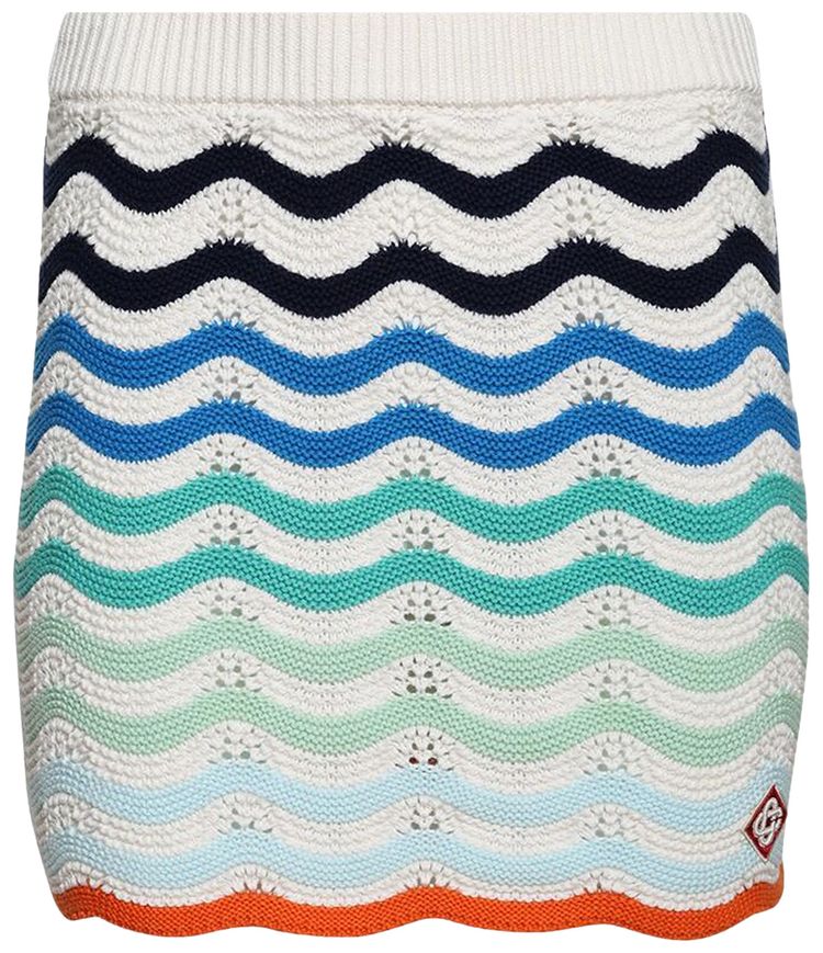 Casablanca Gradient Wave Crochet Skirt Multicolor