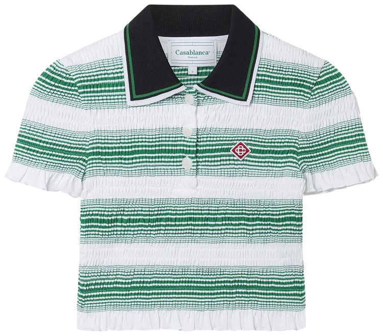 Casablanca Gradient Shirred Polo Top Multicolor