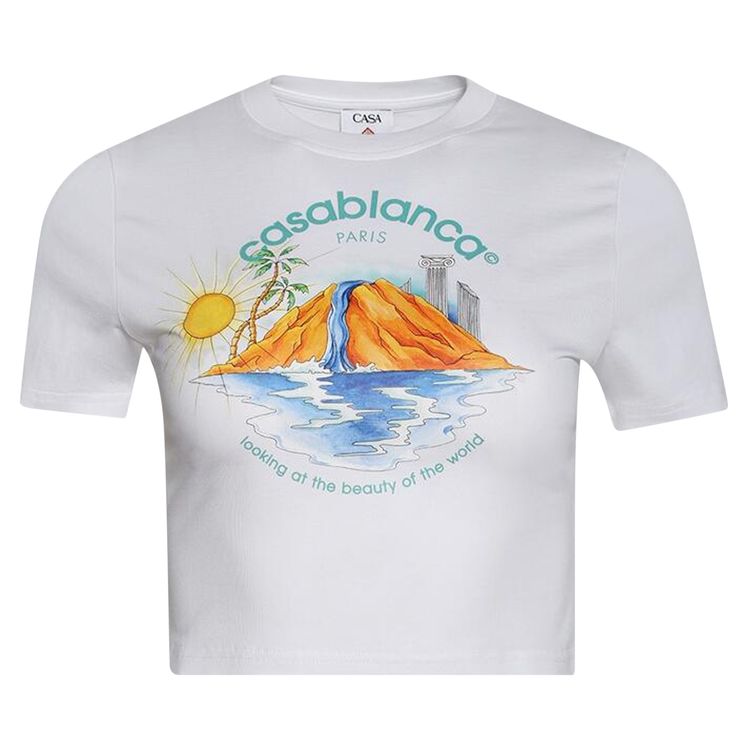 Casablanca Oasis Cropped Tee White