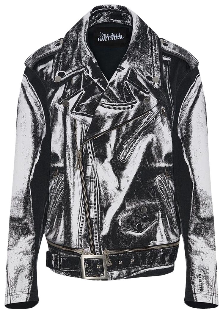 Jean Paul Gaultier Trompe LOeil Perfecto Jacket BlackWhite