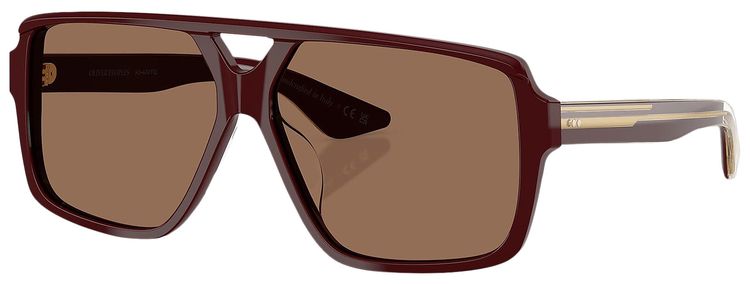 Khaite Square Sunglasses Burgundy