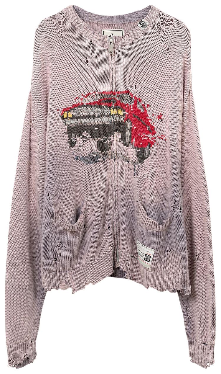 Car Jacquard Knit Cardigan
