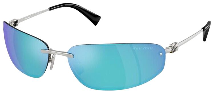 Miu Miu Oval Sunglasses Silver