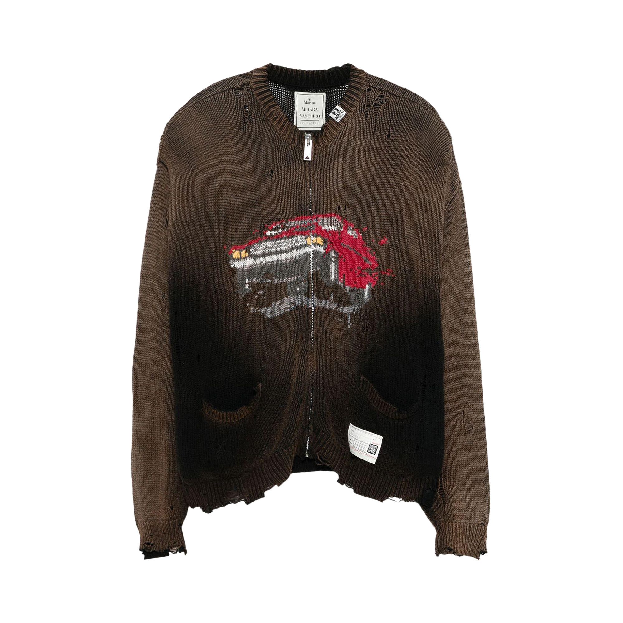 トップス Maison MIHARA YASUHIRO Knit Cardigan Maison MIHARA YASUHIRO Gray Mohair Knit Cardigan Maison