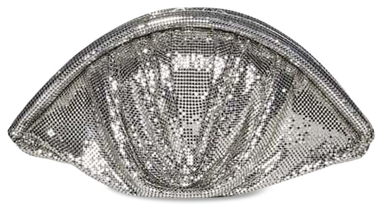 Rabanne Mesh Pochette Large Evening Clutch Silver