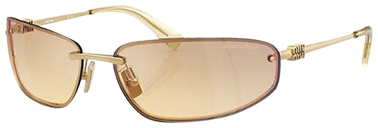 Miu Miu Oval Sunglasses Gold