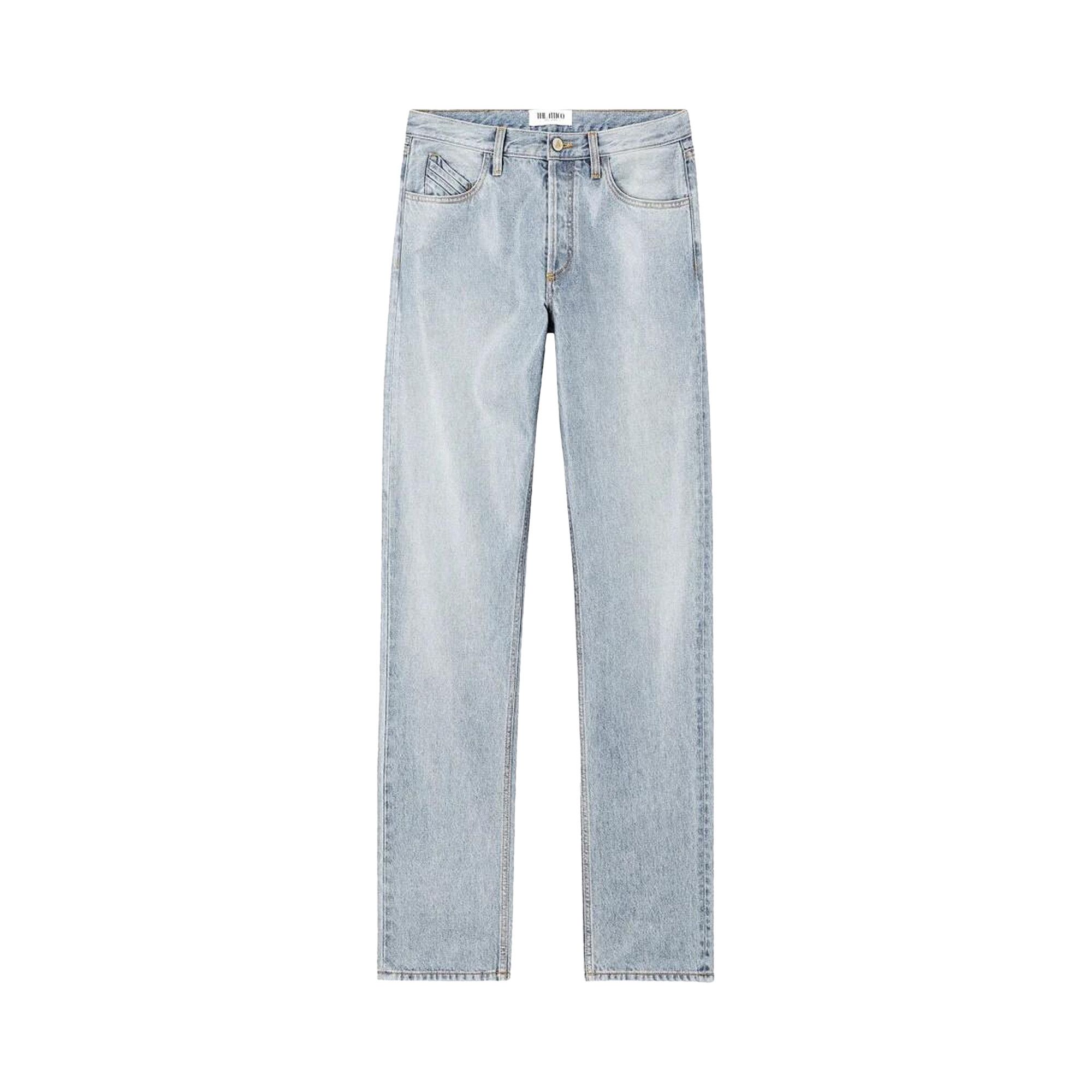 デニム・ジーパン THE ATTICO Women Denim Pants 250WCP00073 DDD085SS 024 SKY BL Buy The Attico Straight Leg Jeans 'Sky Blue' - 250WCP00073