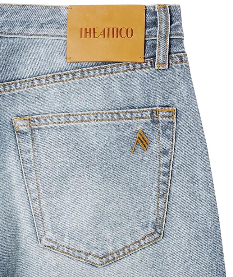 The Attico Straight Leg Jeans Sky Blue