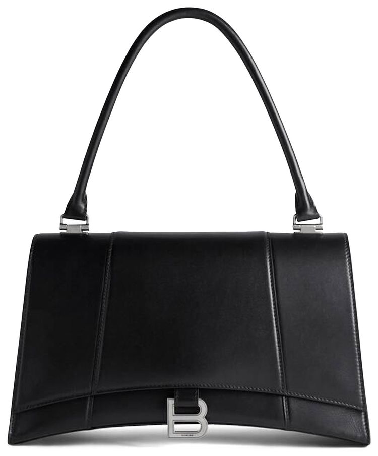 Balenciaga Hourglass Hinge Medium Shoulder Bag Black